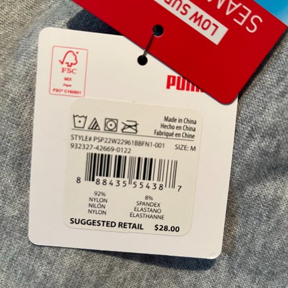 NWT Puma Seamless Bra Drycell Removable Cups Sport Stretch M Medium Black Silver - Picture 5 of 7